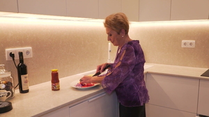 Loud sex accompanied by young granny